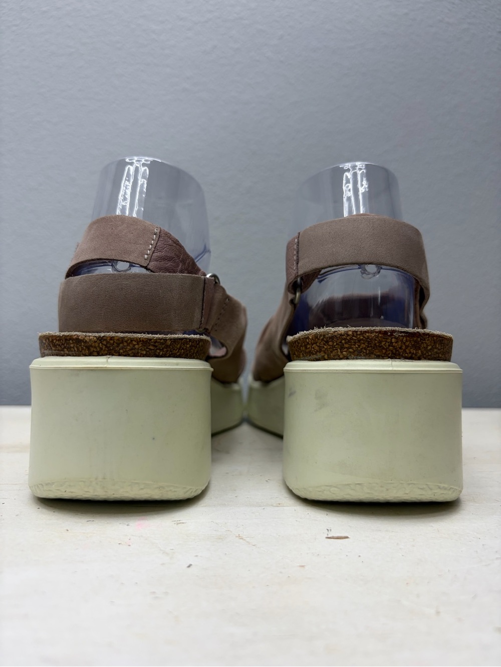 Ecco Pink Suede Corksphere Wedge Sandals Size 10 - Picture 5 of 8